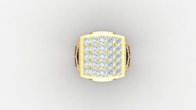 Diamond Men Ring Cad File MR  82 3D print model
