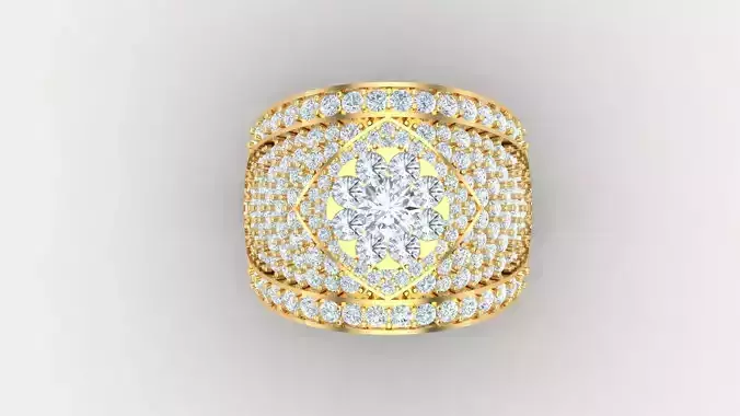 Diamond Men Ring Cad File MR  77