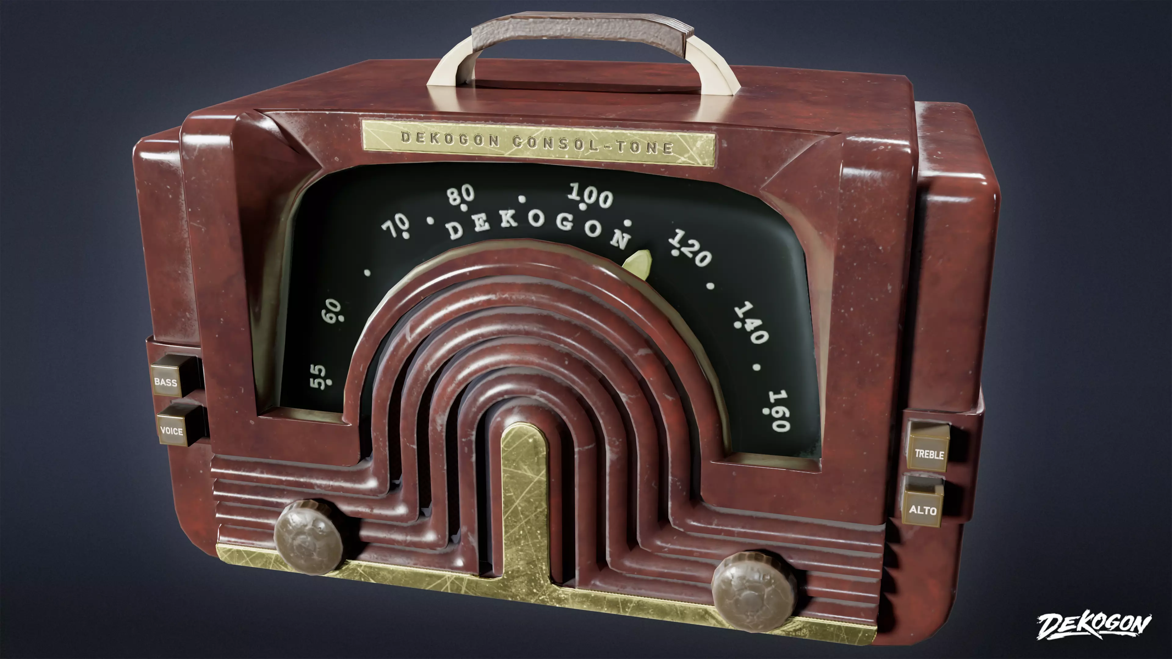 ART DECO - Radio 01 - LOW POLY Low-poly 3D model