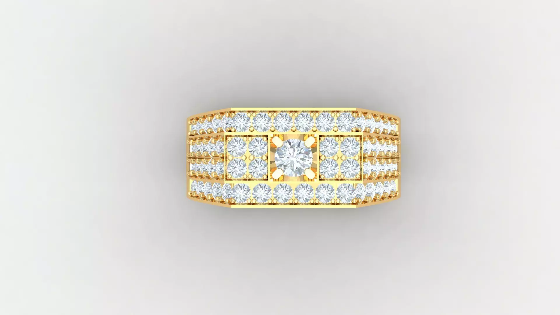 Diamond Men Ring Cad File MR 74 3D print model_0