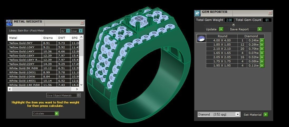 Diamond Men Ring Cad File MR 74 3D print model_6