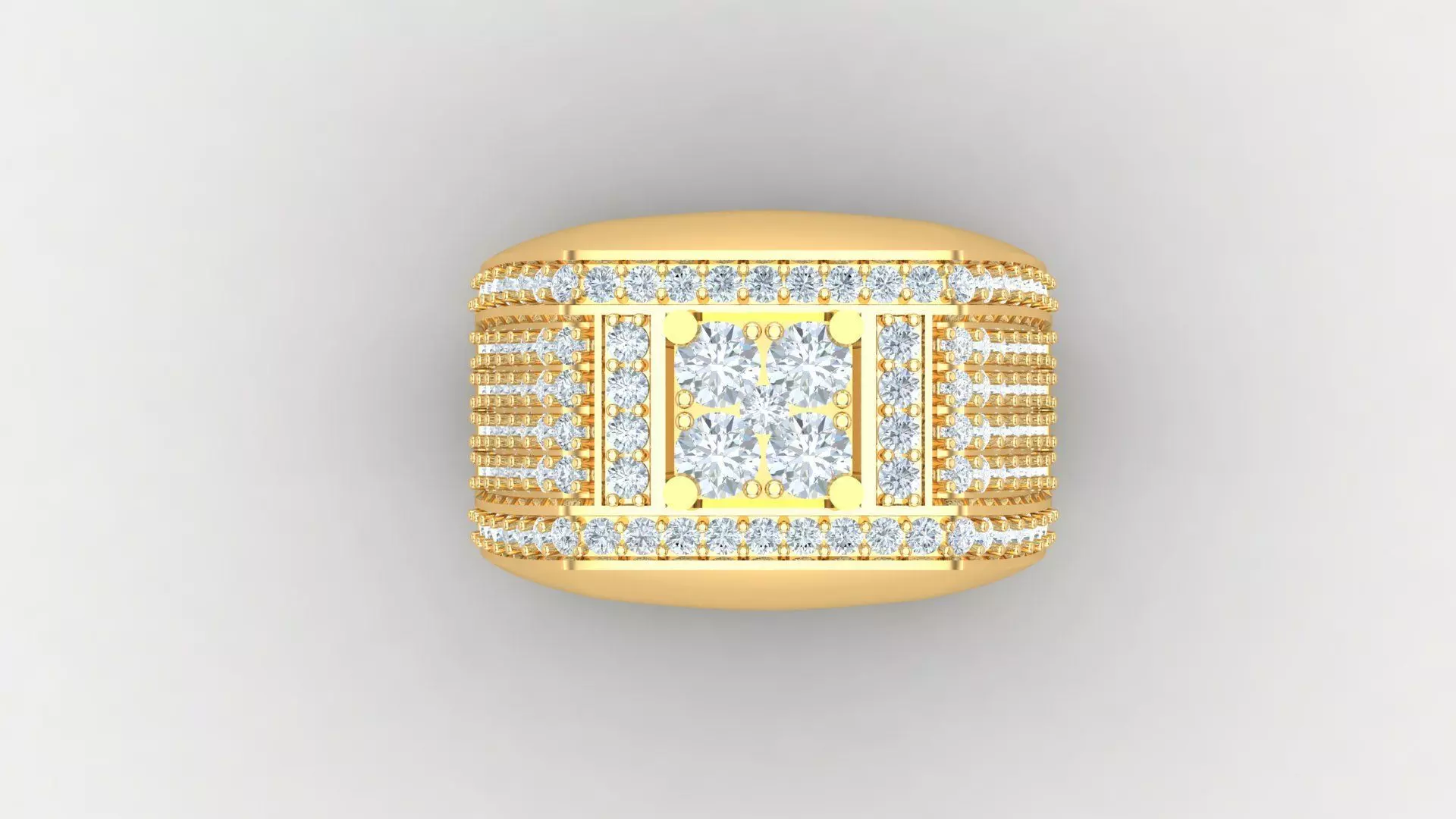 Diamond Men Ring Cad File MR  73 3D print model_0