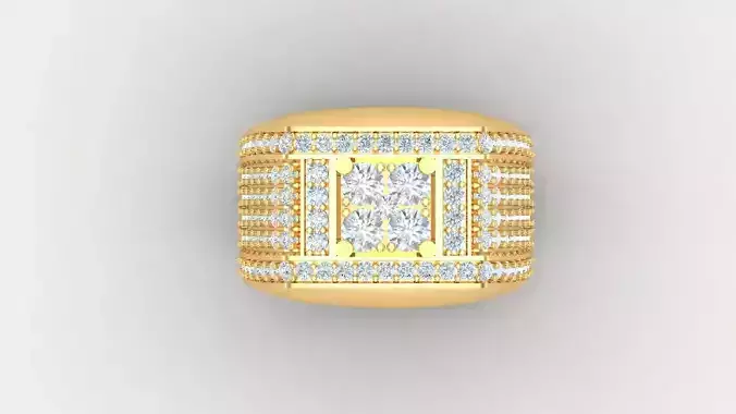 Diamond Men Ring Cad File MR  73