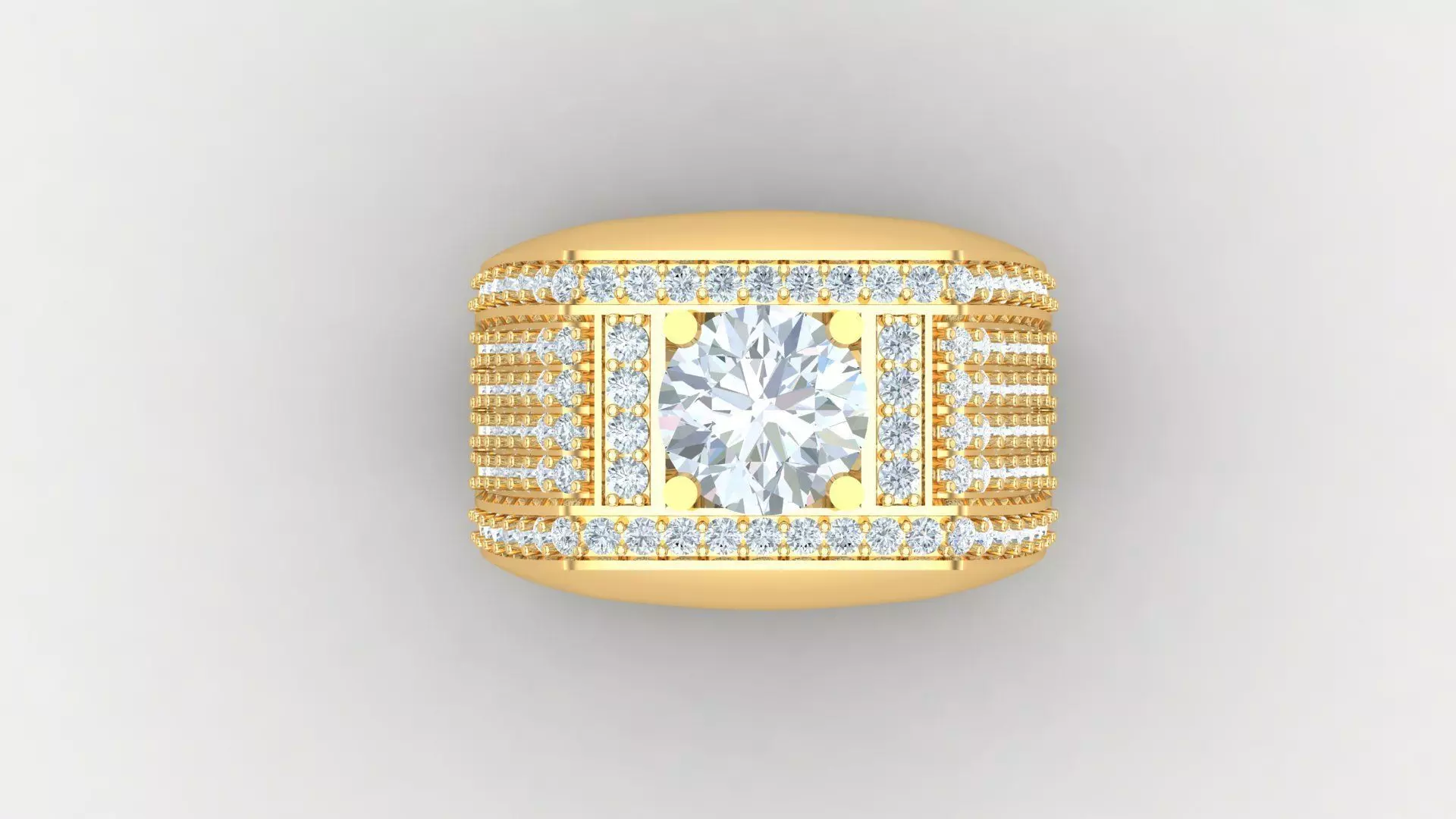 Diamond Men Ring Cad File MR 72 3D print model_0