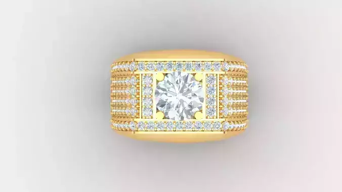 Diamond Men Ring Cad File MR  72