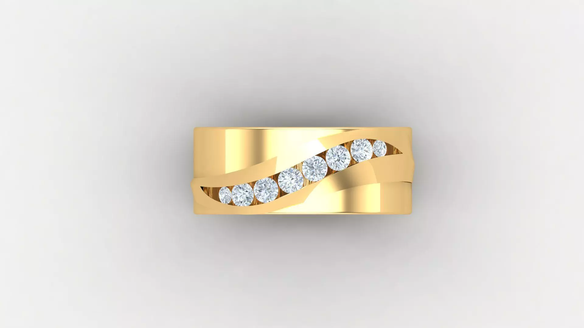 Diamond Men Ring Cad File MR  66 3D print model_0