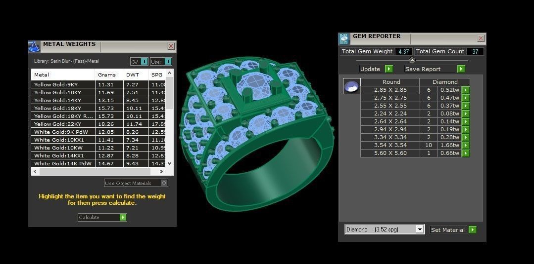 Diamond Men Ring Cad File MR 63 3D print model_6