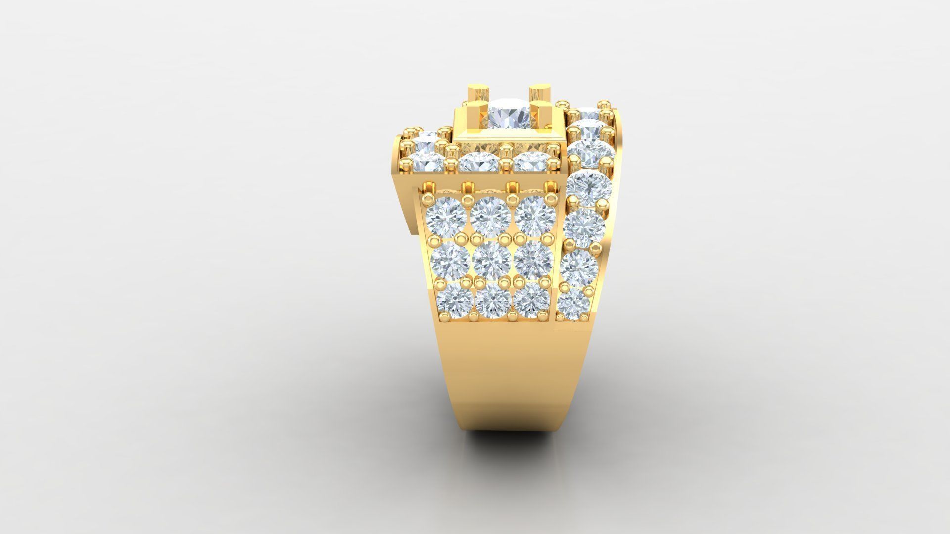 Diamond Men Ring Cad File MR 63 3D print model_5