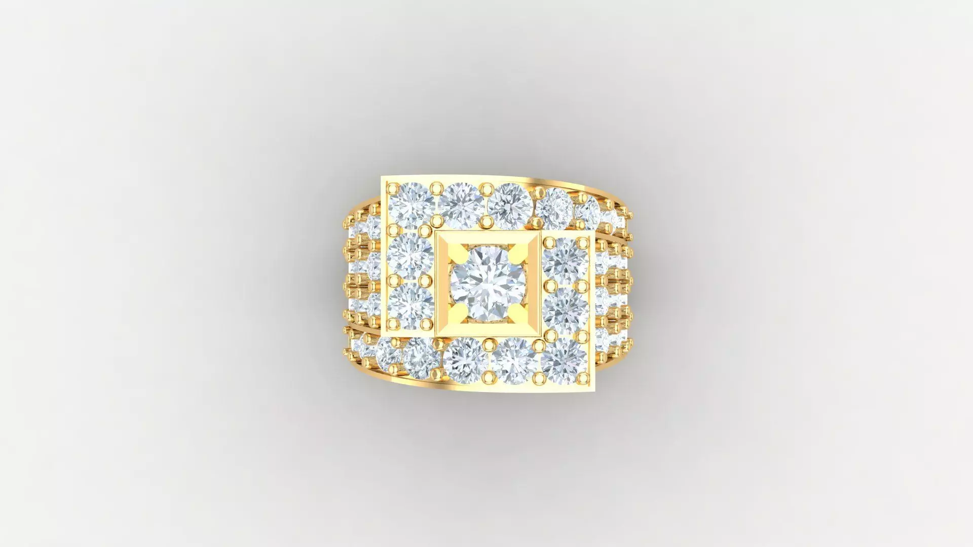 Diamond Men Ring Cad File MR 63 3D print model_0