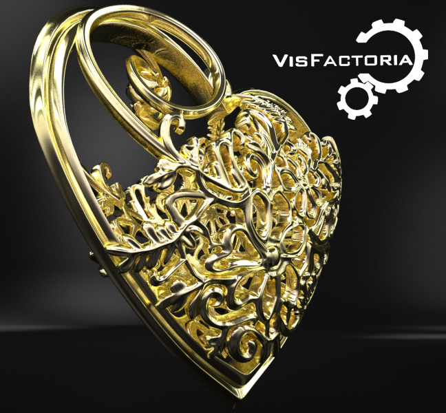 Elven Heart Pendant 3D print model_3