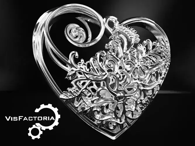 Elven Heart Pendant 3D print model