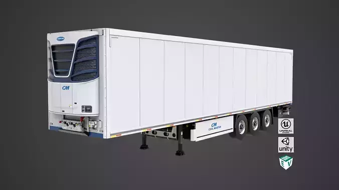 Refrigerator Trailer 05 for Heavy Truck PBR Low-poly 3D model