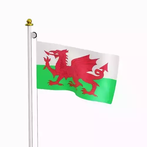 Flag of the Wales  Low-poly 3D model