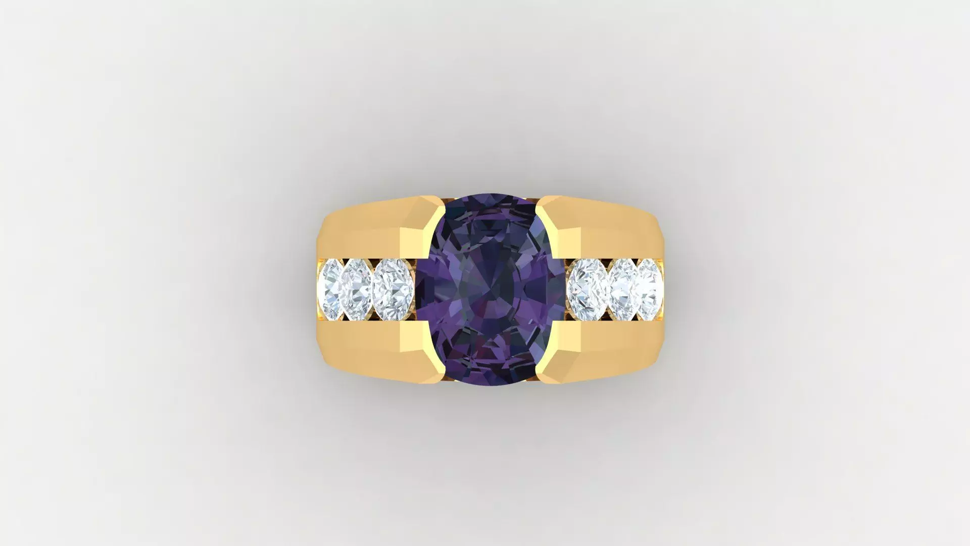 Diamond Men Ring Cad File MR 61 3D print model_0