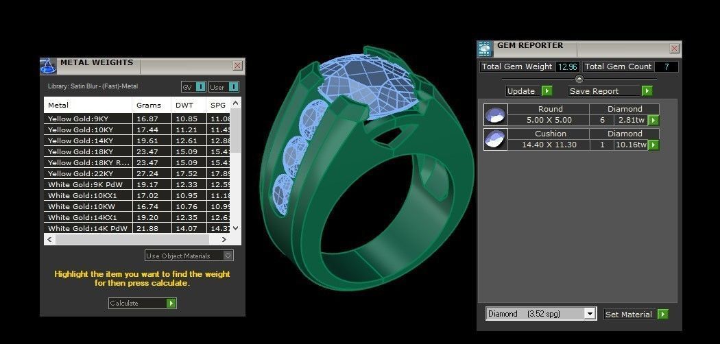 Diamond Men Ring Cad File MR 61 3D print model_6