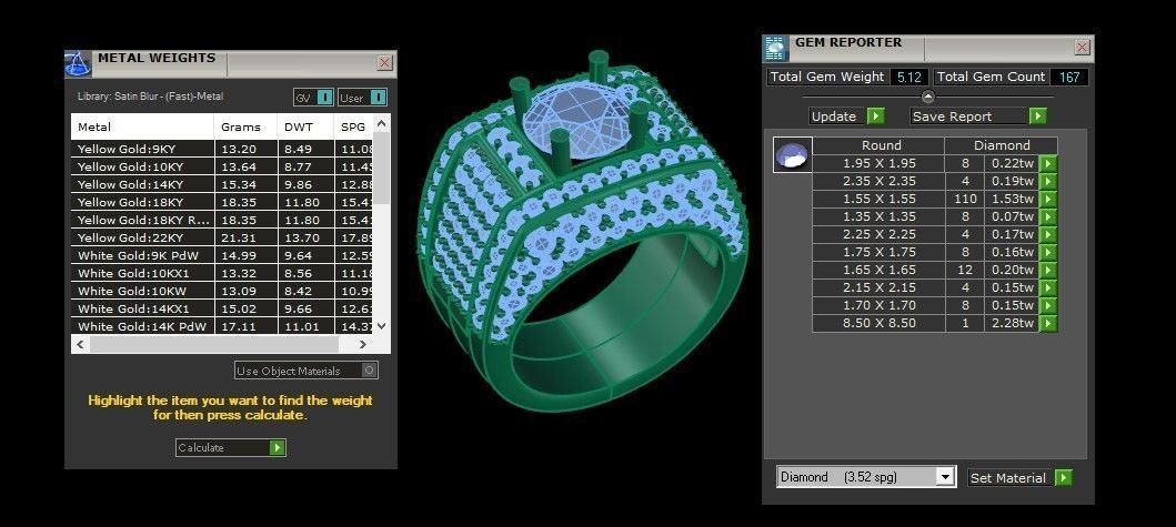 Diamond Men Ring Cad File MR 60 3D print model_6