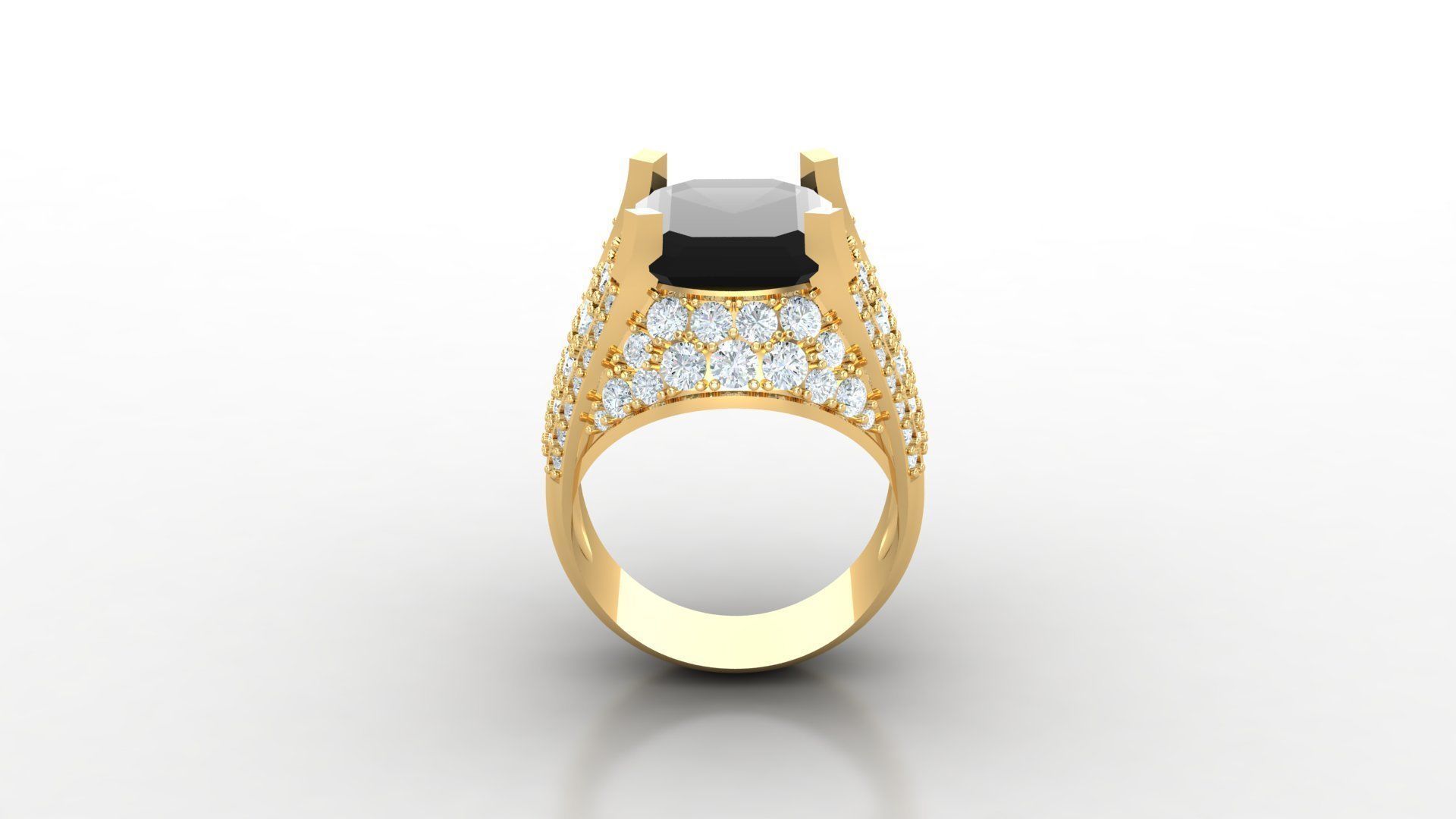 Diamond Men Ring Cad File MR  58 3D print model_3
