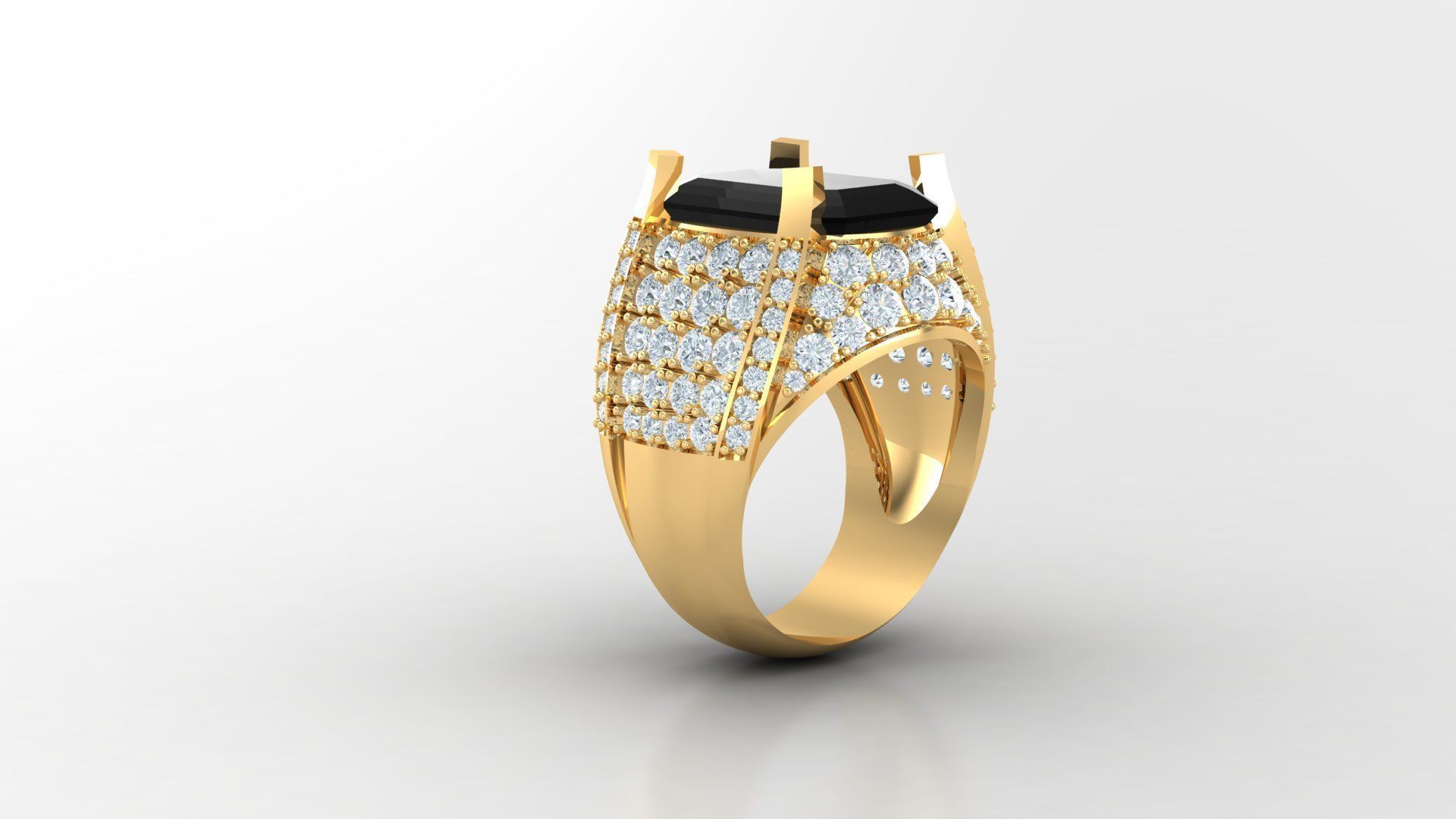 Diamond Men Ring Cad File MR  58 3D print model_1