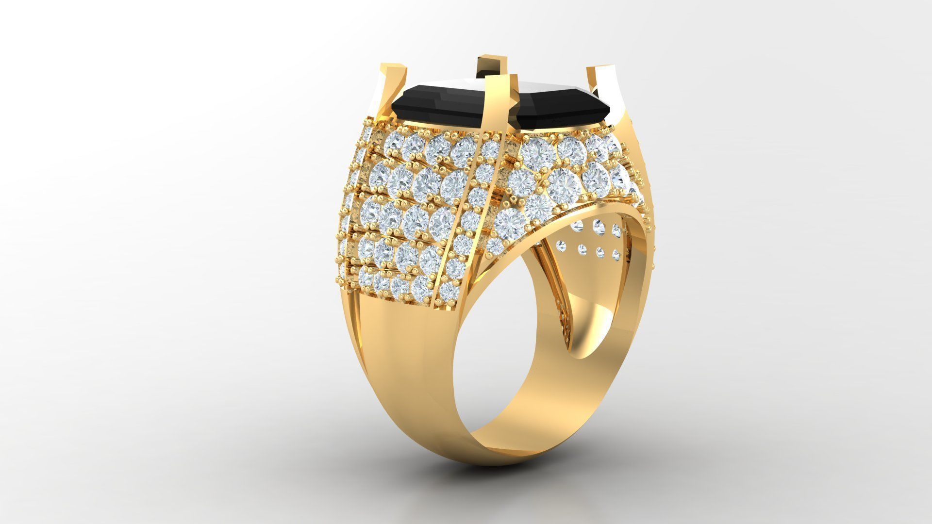 Diamond Men Ring Cad File MR  58 3D print model_2