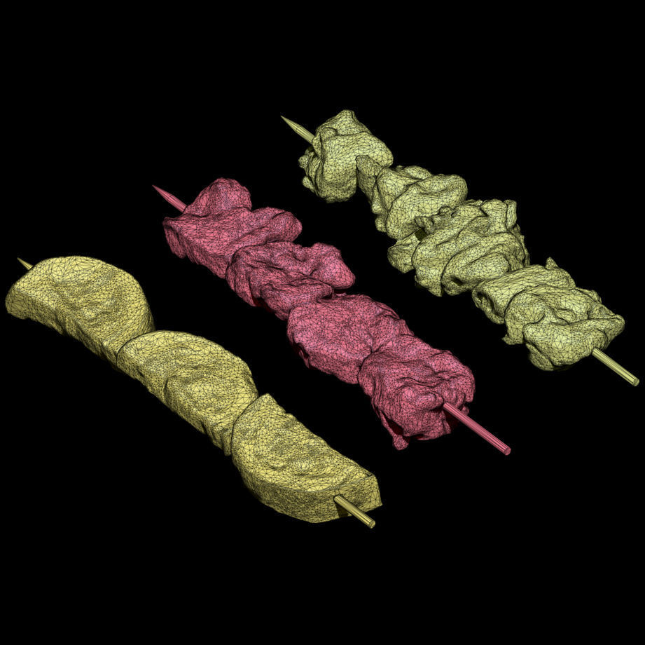 Yakitori Set Robata Japanese Food Chicken Onion Beef Zucchini 3D print model_5