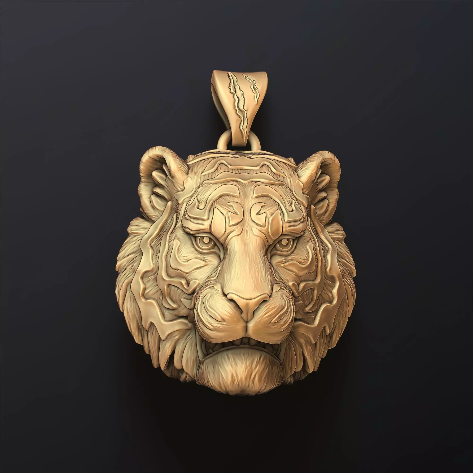 Tiger Head Pendant 3D print model