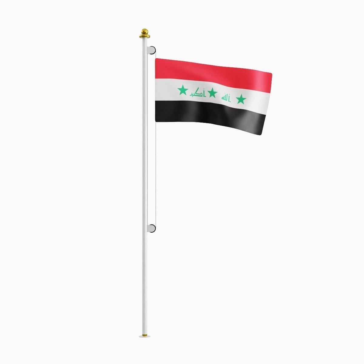 Flag of the Iraq Low-poly 3D model_3