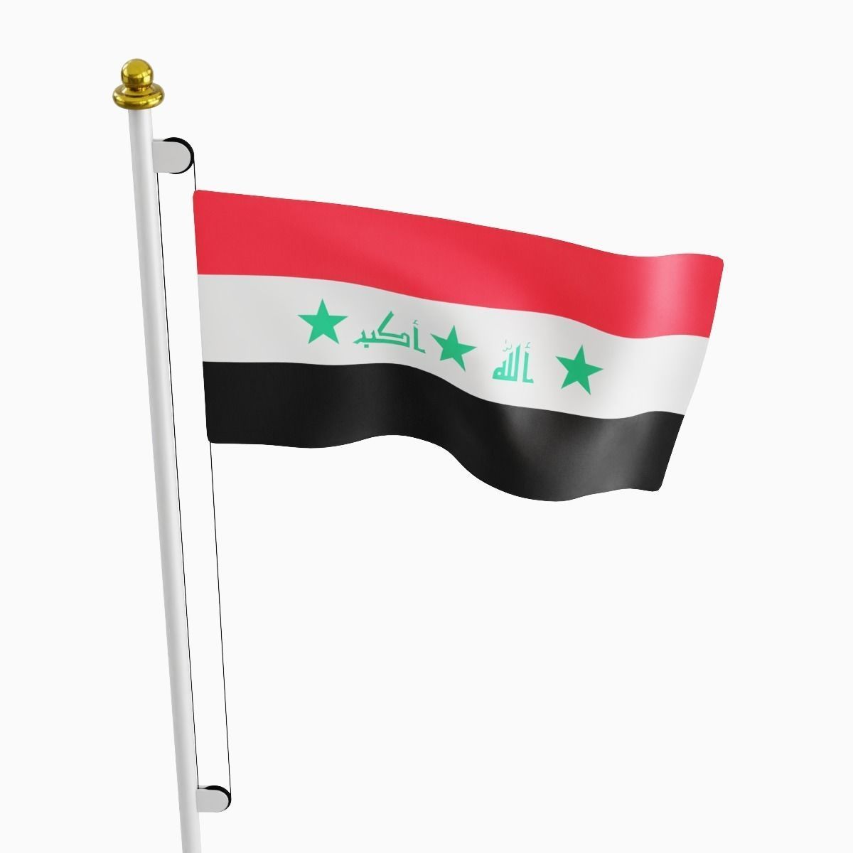 Flag of the Iraq Low-poly 3D model_4