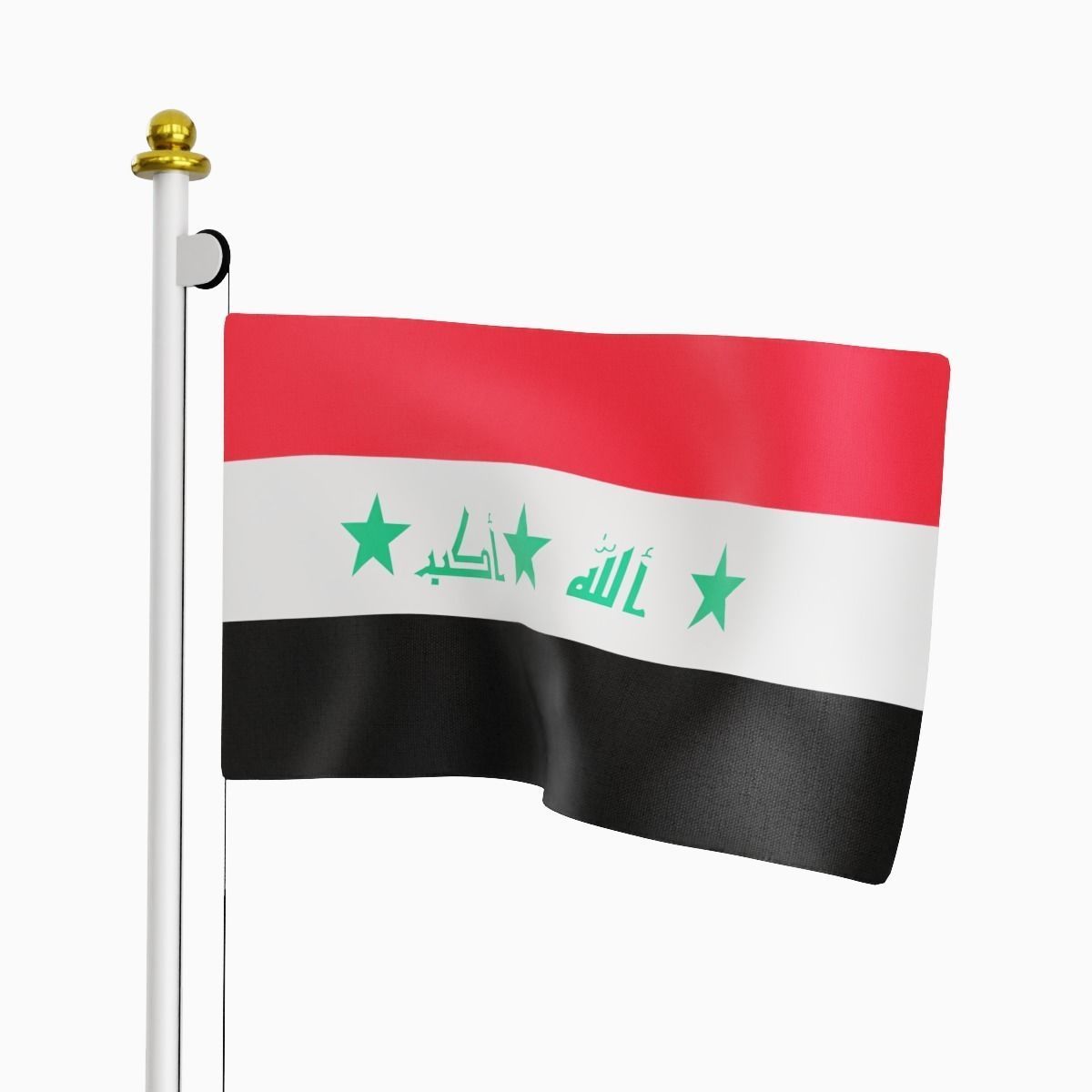 Flag of the Iraq Low-poly 3D model_1