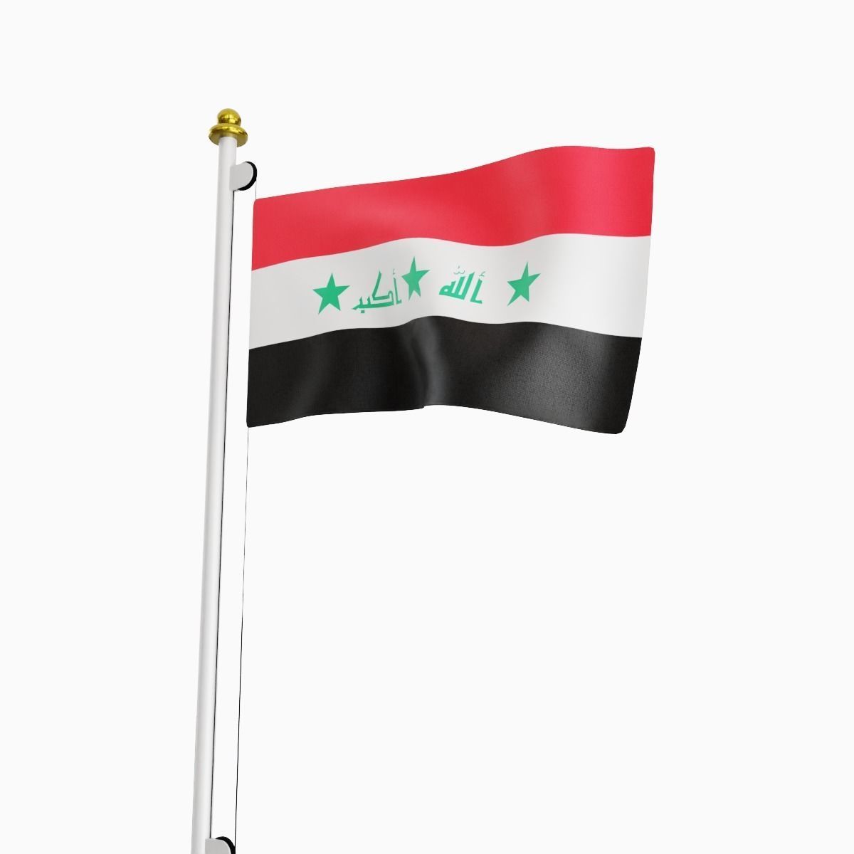Flag of the Iraq Low-poly 3D model_5