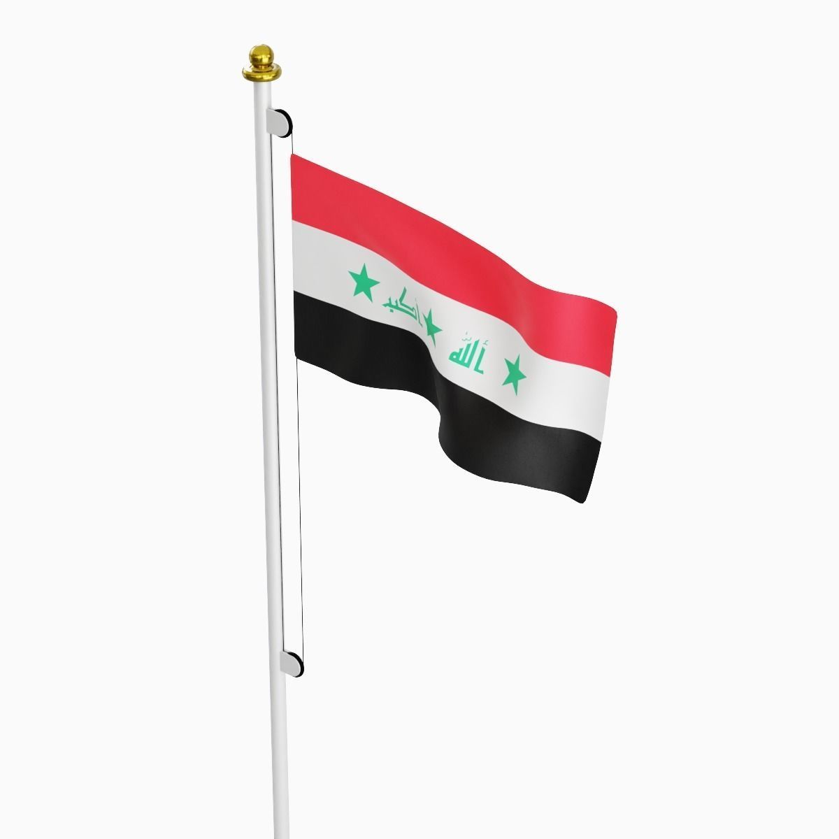 Flag of the Iraq Low-poly 3D model_2