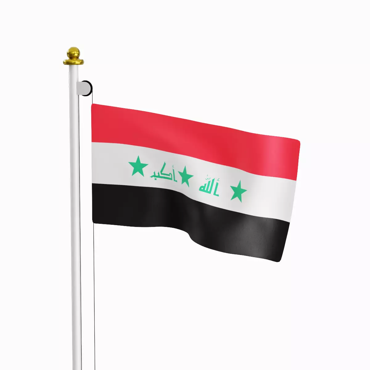 Flag of the Iraq Low-poly 3D model_0