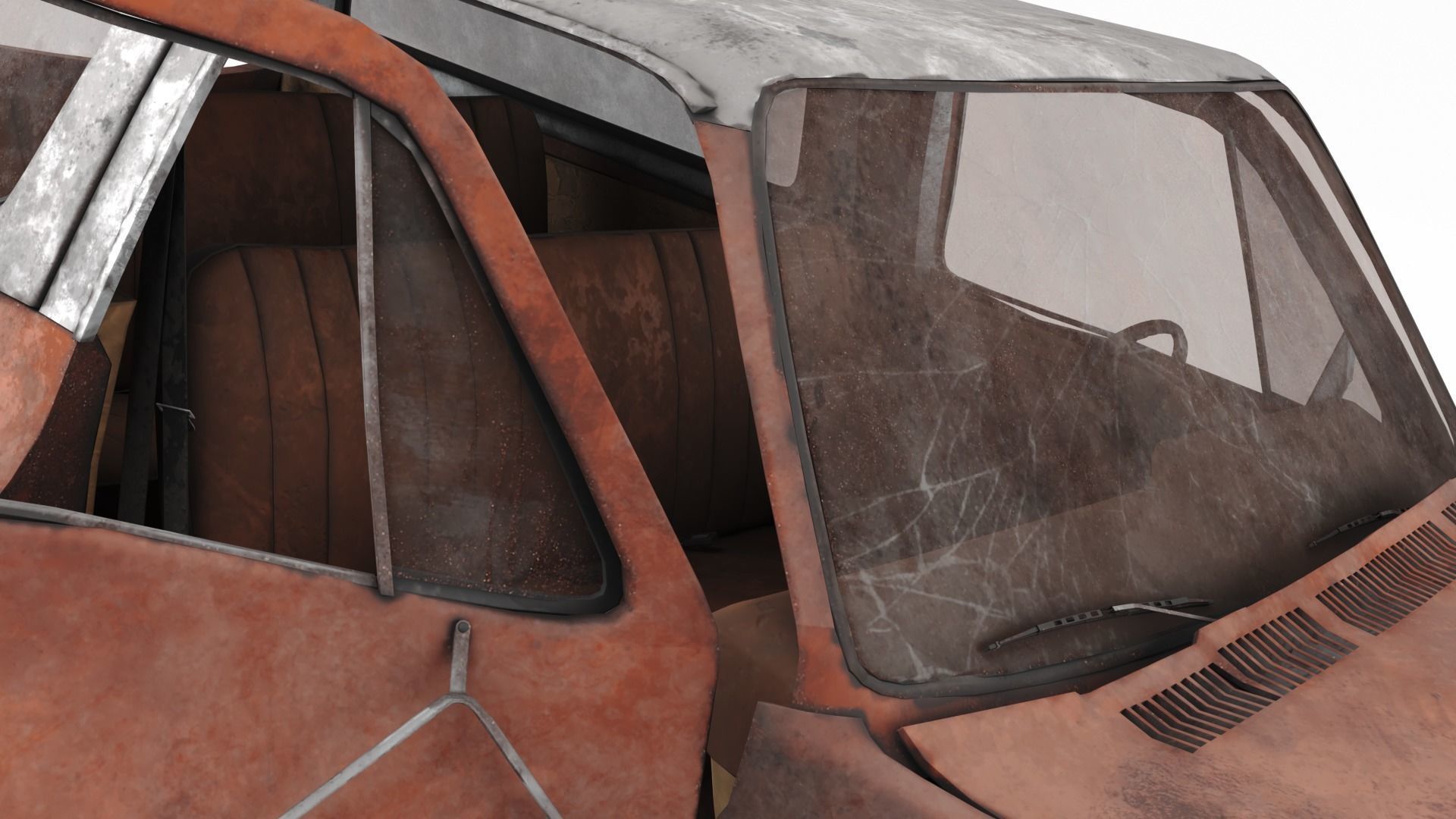 Crashed Chevrolet K5 Blazer 1975 Low-poly 3D model_15