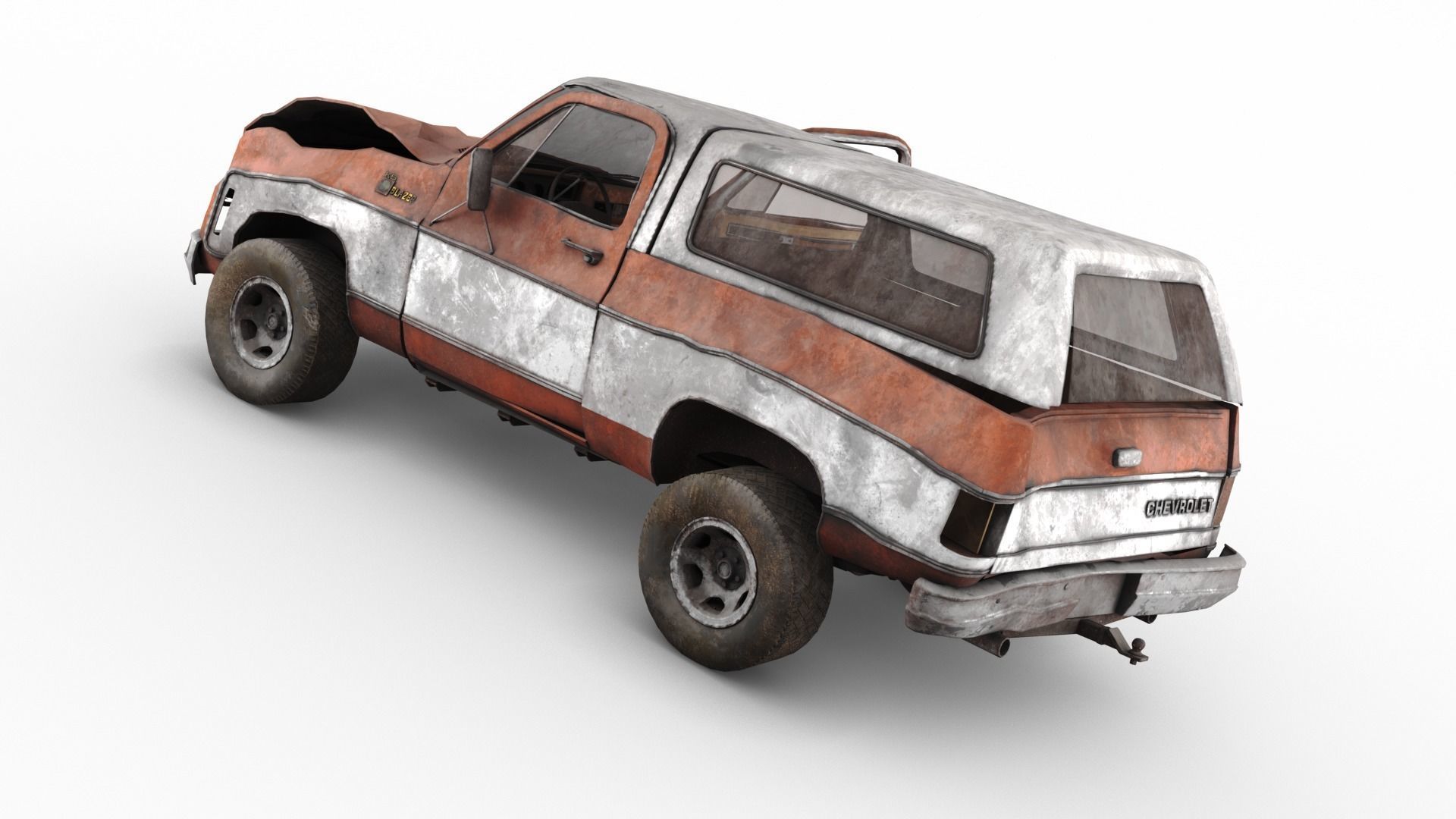 Crashed Chevrolet K5 Blazer 1975 Low-poly 3D model_11