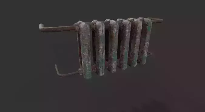 Old Cast Metal Radiator - Low Poly - Game Ready PBR 3D Model
