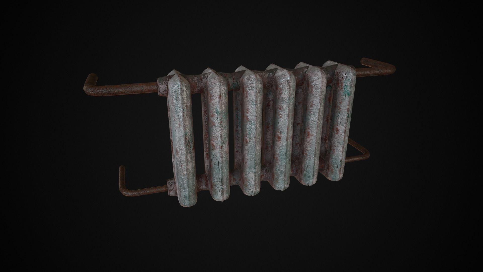 Old Cast Metal Radiator - Low Poly - Game Ready PBR 3D Model Low-poly 3D model_1