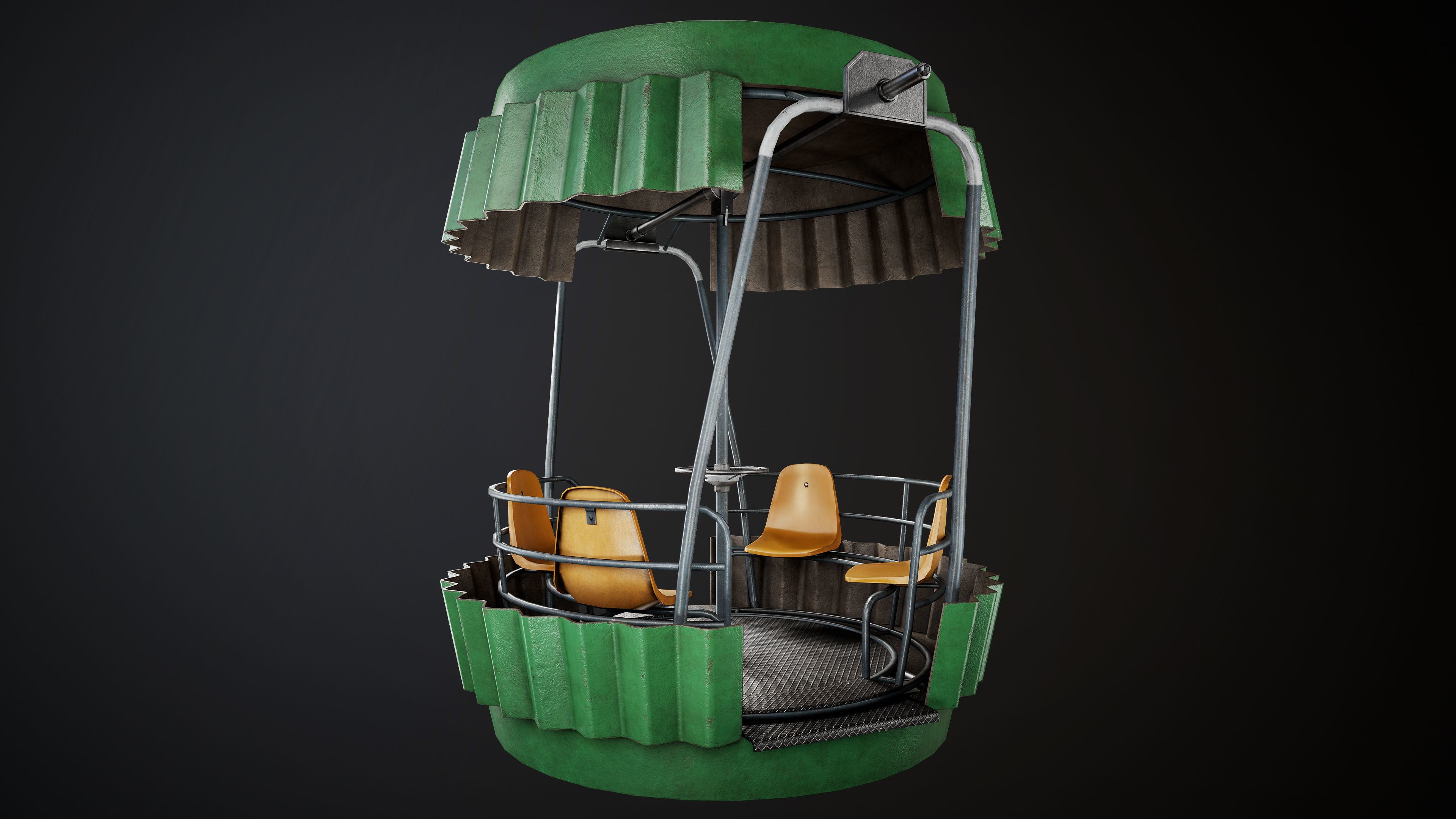 Painted Ferris Wheel Low-poly 3D model_31