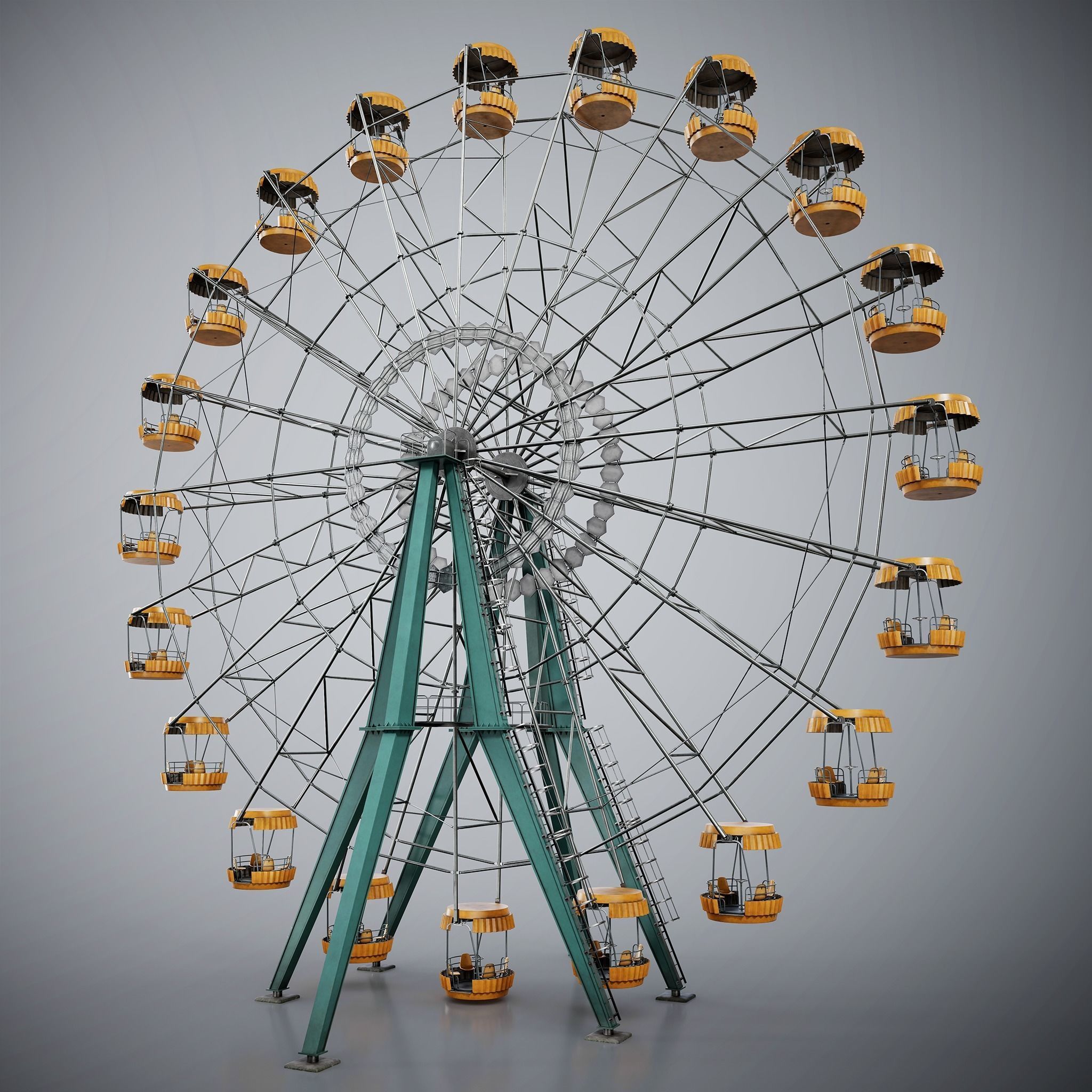 Painted Ferris Wheel Low-poly 3D model_3