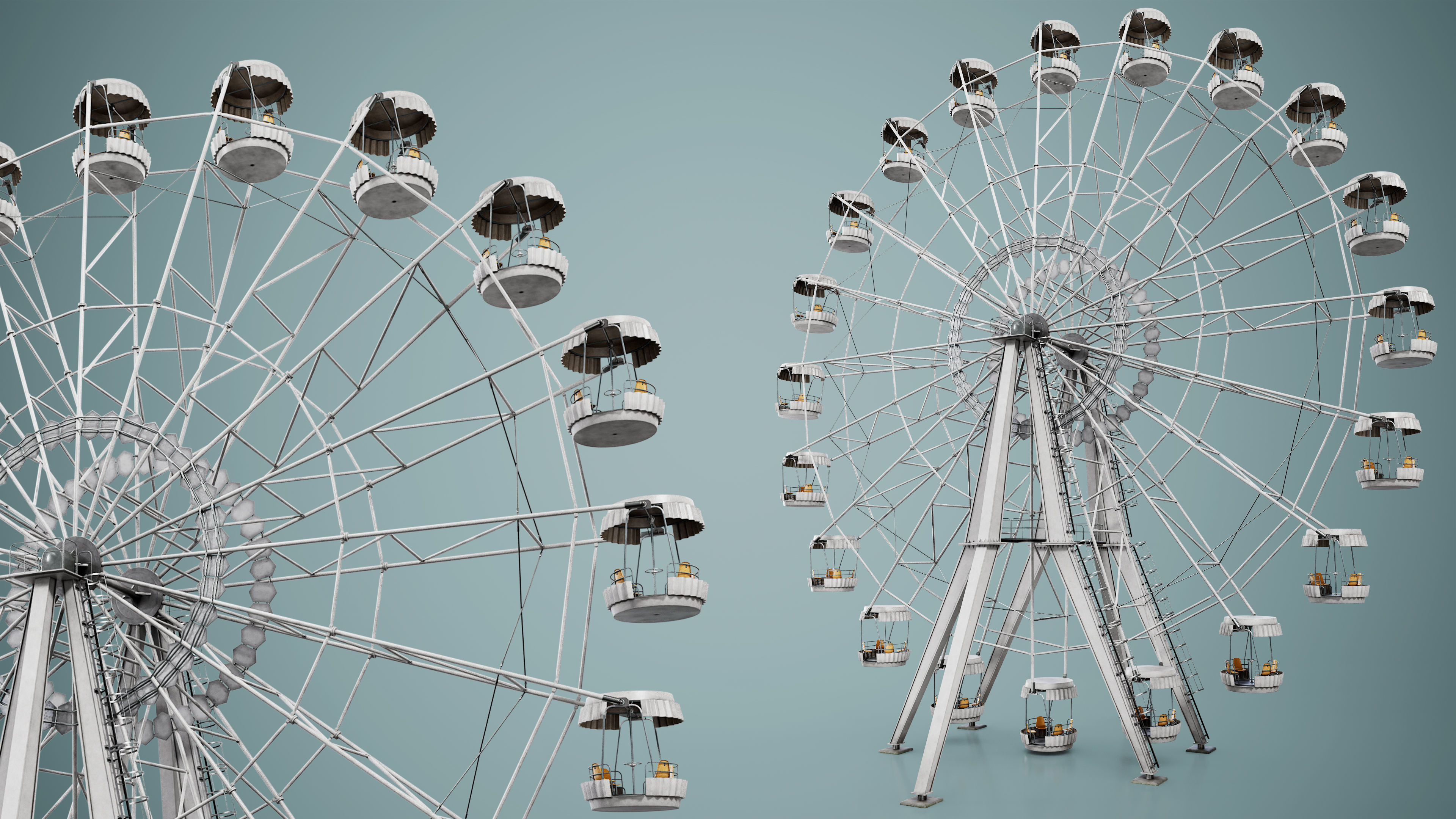 Painted Ferris Wheel Low-poly 3D model_24