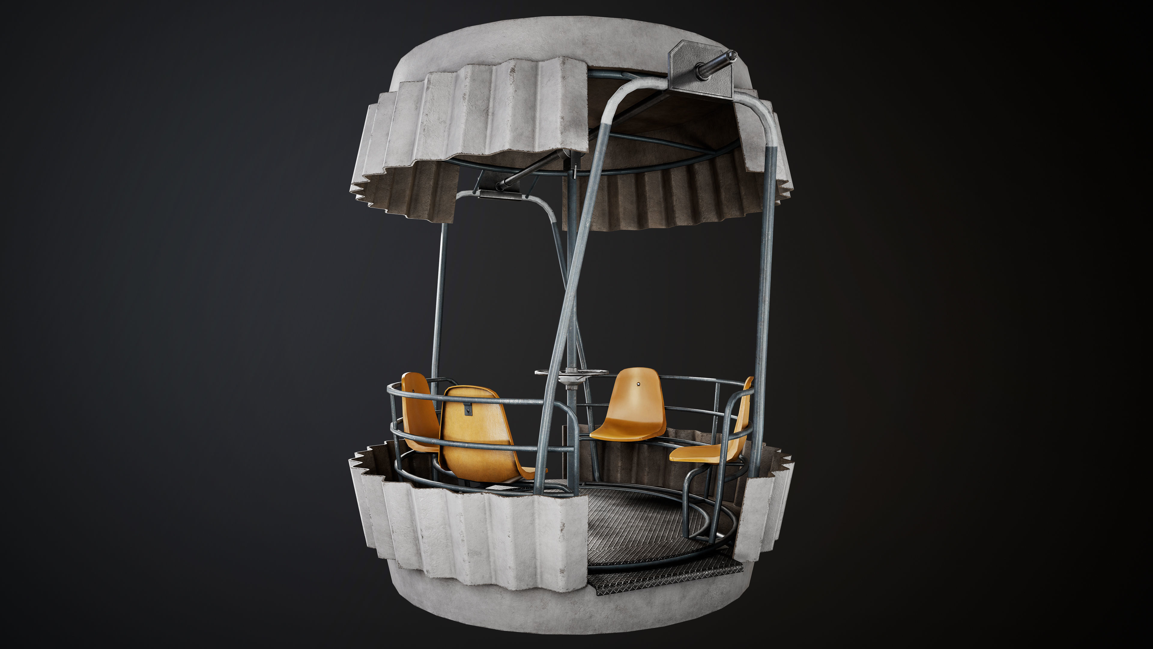 Painted Ferris Wheel Low-poly 3D model_35