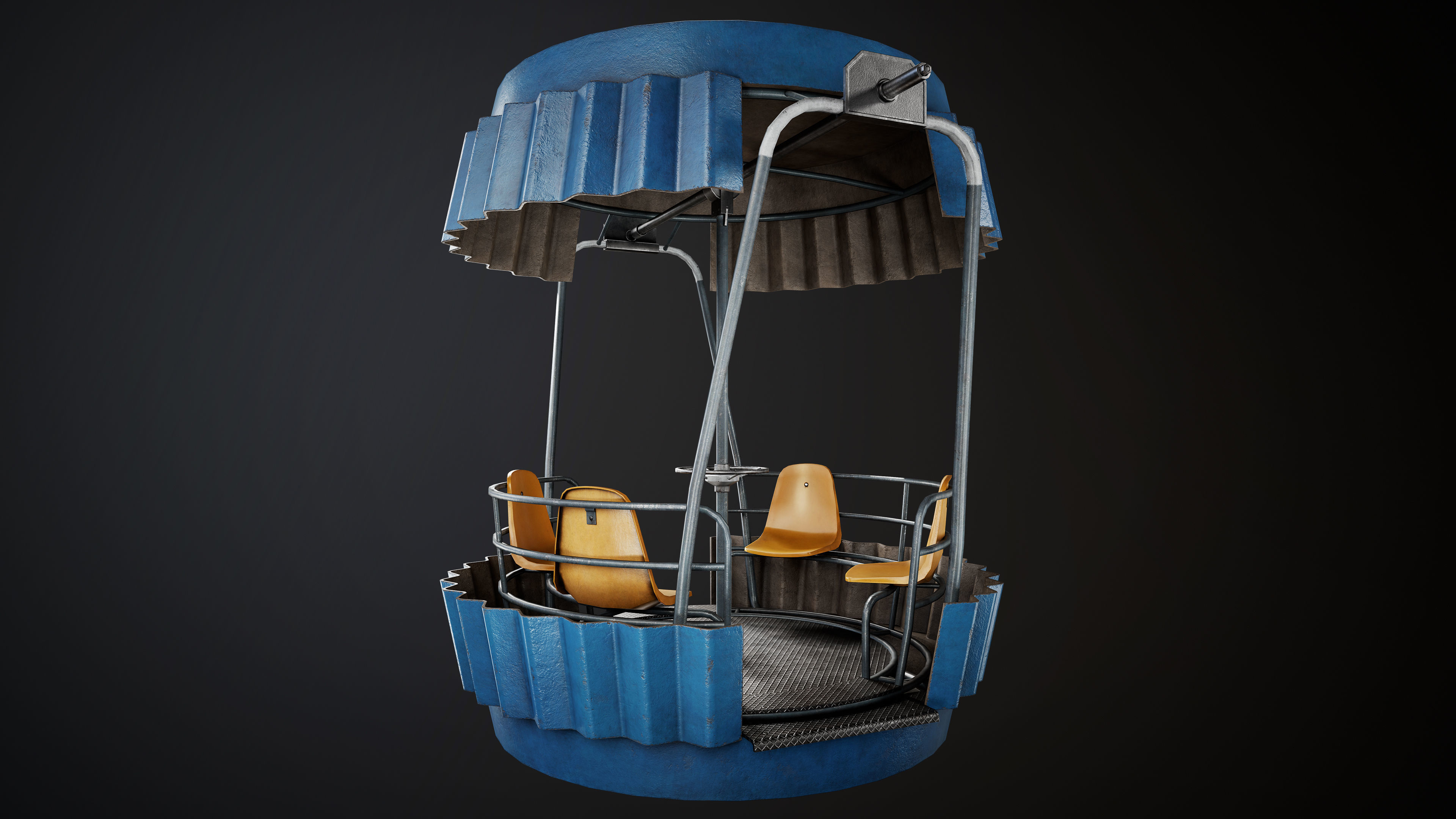 Painted Ferris Wheel Low-poly 3D model_33