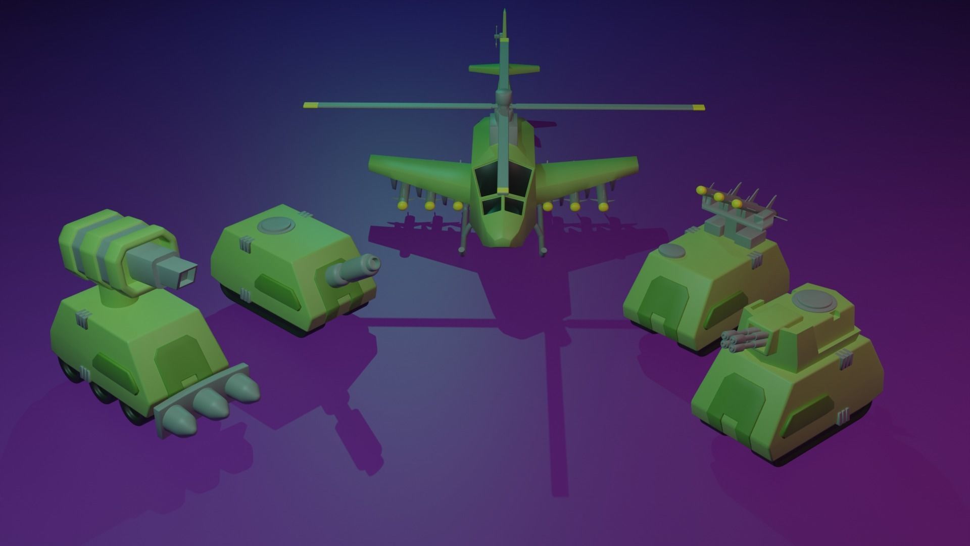 3D Military Vehicles pack Low-poly 3D model_7