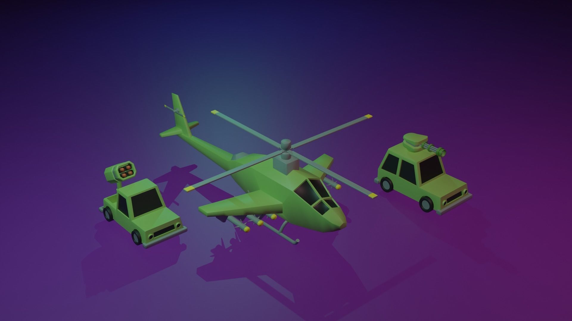 3D Military Vehicles pack Low-poly 3D model_8