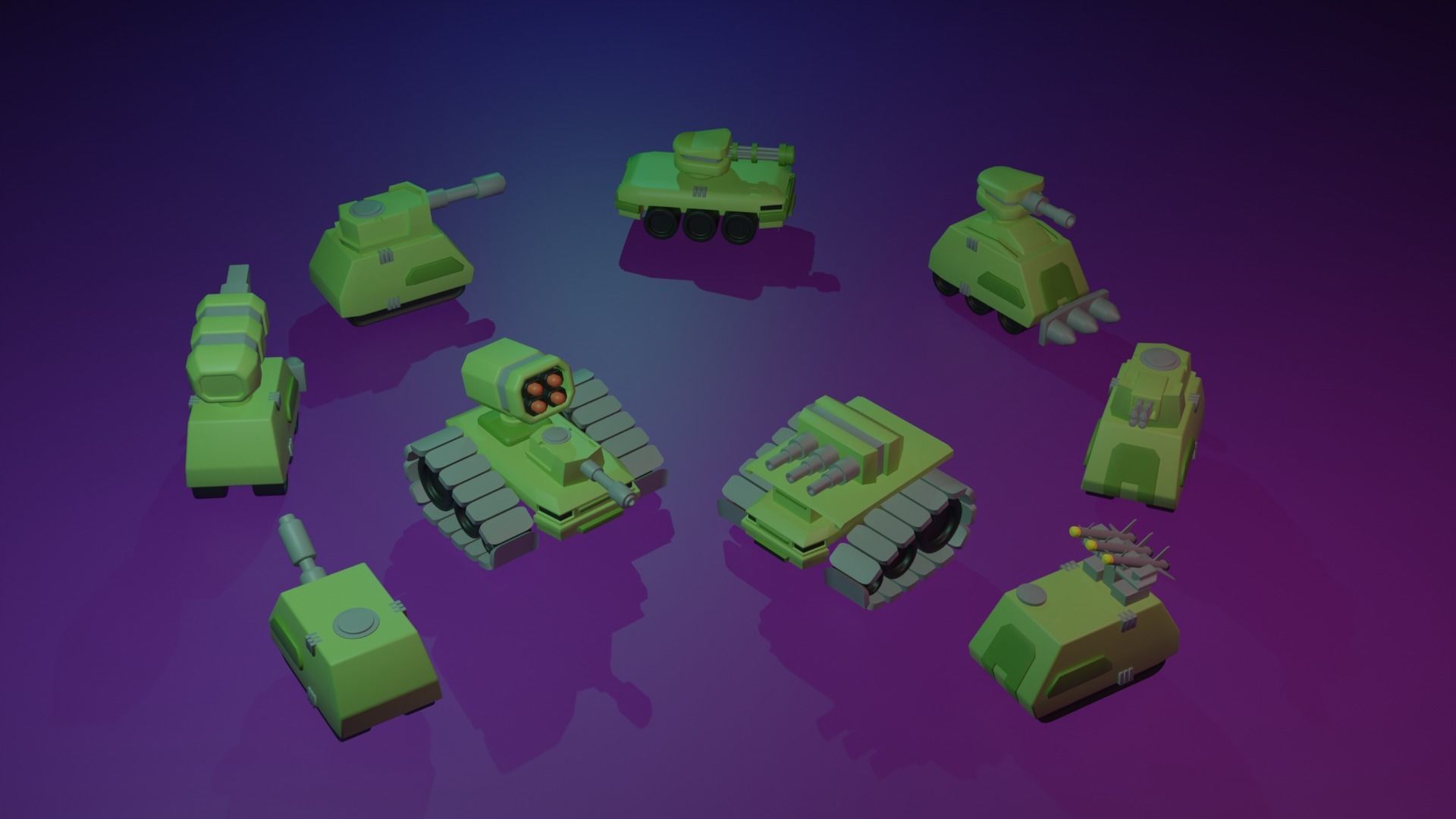 3D Military Vehicles pack Low-poly 3D model_10
