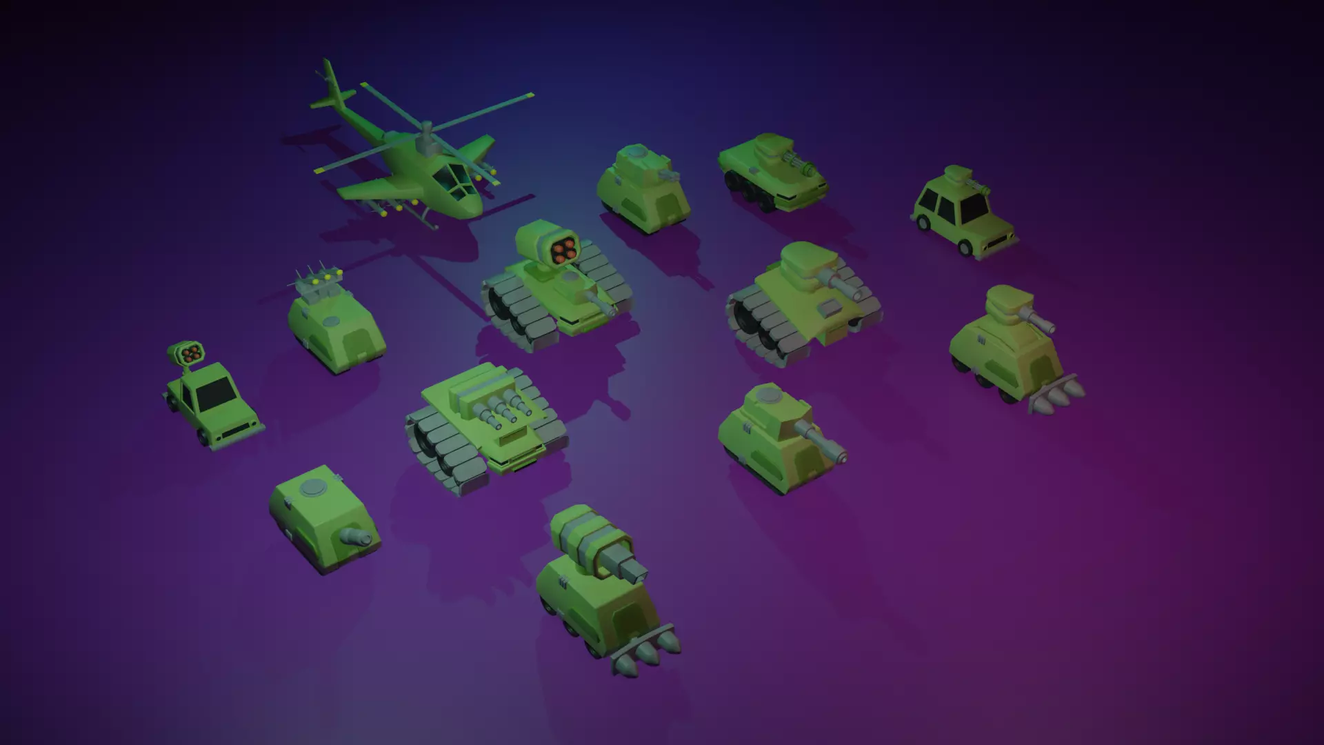3D Military Vehicles pack Low-poly 3D model_0