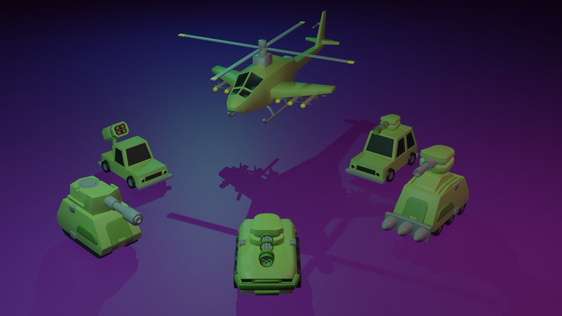 3D Military Vehicles pack Low-poly 3D model_9