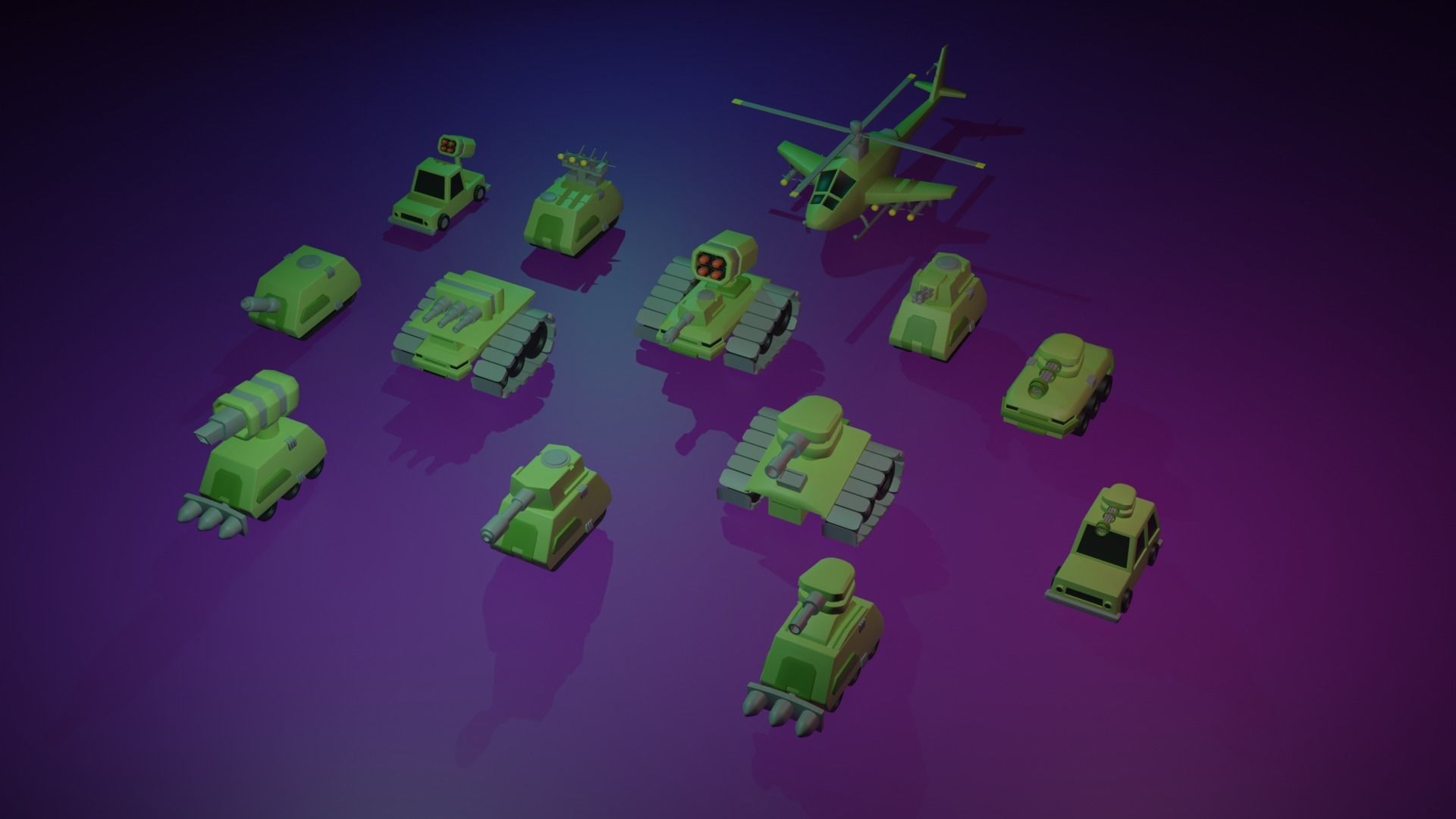 3D Military Vehicles pack Low-poly 3D model_3