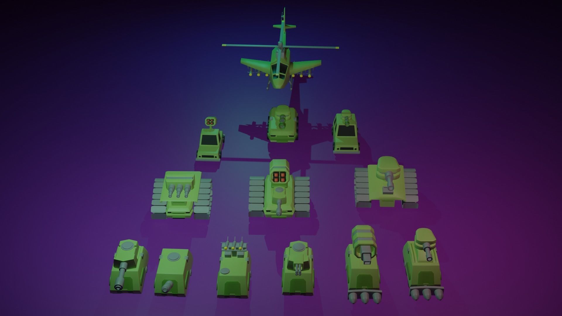 3D Military Vehicles pack Low-poly 3D model_2