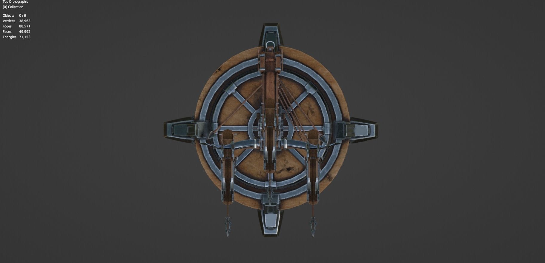 Fantasy Medieval Tri Ballista  3D model_5