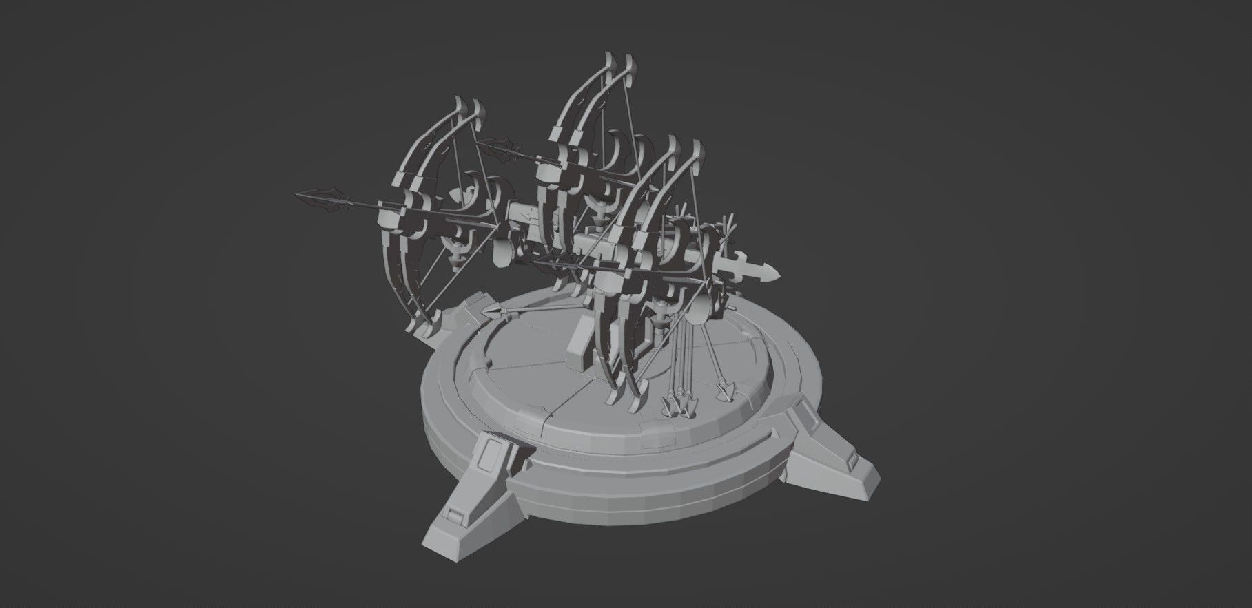 Fantasy Medieval Tri Ballista  3D model_14