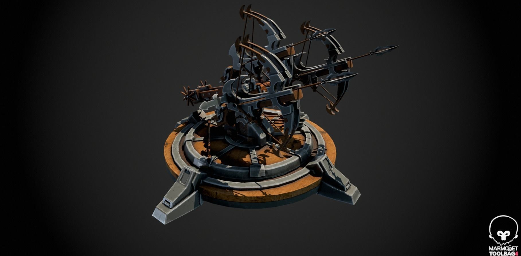 Fantasy Medieval Tri Ballista  3D model_1